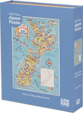 100%NZ: 1950s Fun Map Puzzle (1000pc Jigsaw) Board Game