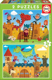 Educa: Dragons and Knighst - Puzzles (2x48pc Jigsaws) Board Game