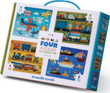 Crocodile Creek: Vehicles - 4-in-1 Puzzles (24pc,36pc,48pc,72pc Jigsaws) Board Game