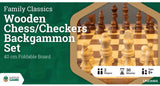 LPG: Wooden Folding Chess/Checkers/Backgammon Set Board Game