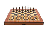 Dal Rossi Walnut Gloss Finish Folding Chess Set - 40cm Board Game