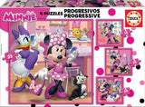 Educa: Disney Minnie and the Happy Helpers - Puzzles (12,16,20,25pc Jigsaws) Board Game