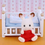 Sylvanian Families: Chocolate Rabbit Baby and Crib Bed Set