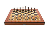Dal Rossi Walnut Gloss Finish Folding Chess Set - 40cm Board Game