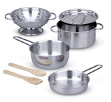 Melissa & Doug: Stainless Steel Pots and Pans Play Set