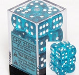 Chessex Translucent 16mm D6 Dice Block: Teal/White