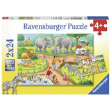 Ravensburger: A Day at the Zoo (2x24pc Jigsaws)