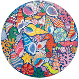 eeBoo: Seahorses, Shells & Coral 500 - Round Puzzle (500pc Jigsaw) Board Game