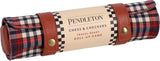 Pendleton: Red Black Check Pattern Chess & Checkers - Travel Ready Roll-Up Edition Board Game