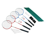 Badminton Set with Metal Pole & Net + 4 Racket + 2 Shuttlecock
