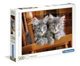 Clementoni: Two Grey Kittens (500pc Jigsaw) Board Game