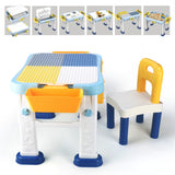 Zoink: Kids Adjustable Height Learning Table & Chair Set - 56 Pieces Building Block