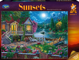 Sunsets: Moonlight House by Lake (1000pc Jigsaw)