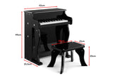 Kids Wooden Musical Toy Piano (Black)