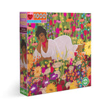 eeBoo: Woman in Flowers (1000pc Jigsaw) Board Game