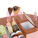 Our Generation - Two Scoops Ice Cream Cart - Doll Accessory Set