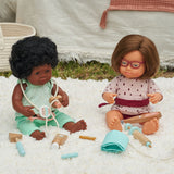 Miniland: Anatomically Correct Baby Doll - Caucasian Girl, Down Syndrome, with Glasses & Underwear (38 cm)