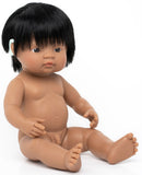 Miniland: Anatomically Correct Baby Doll - Latin American Boy, with Hearing aid, Unclothed (38 cm)