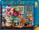 Window Wonderland: Petals & Paws (1000pc Jigsaw) Board Game