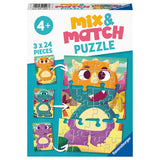 Ravensburger: Mix & Match Puzzle - Cute Dinos (3x24pc Jigsaws) Board Game