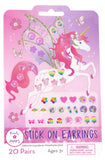 Pink Poppy: Unicorn Princess Stick On Earrings - 20 Pairs