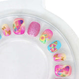 Pink Poppy: Press On Nails - Rainbow Butterfly