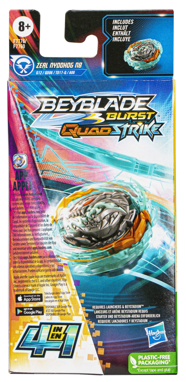  Beyblade Burst QuadStrike - Zeal Nyddhog N8 - Not