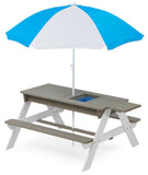 Kid's Picnic Table with Basin & Umbrella