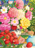 Floral Fiesta: Peonies & Strawberries (1000pc Jigsaw) Board Game