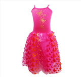 Pink Poppy: Butterfly Multi-layered Dress - Hot Pink & Gold (Size 3-4)