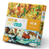 Crocodile Creek: Hot + Cold - 48-Piece Opposites Puzzle Board Game