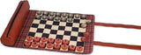 Pendleton: Red Black Check Pattern Chess & Checkers - Travel Ready Roll-Up Edition Board Game