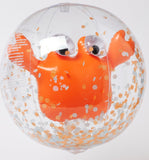 SunnyLife: 3D Inflatable Beach Ball - Sonny the Sea Creature Neon Orange