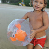 SunnyLife: 3D Inflatable Beach Ball - Sonny the Sea Creature Neon Orange