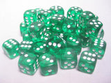 Chessex: Green/White Translucent 36 Dice Set