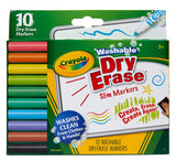 Crayola: Washable Dry Erase Slim Markers (Pack of 10)