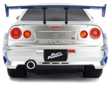 Jada: Fast & Furious - Nissan Skyline GT-R Candy (2002 - Silver) - 1:16 Remote Control Vehicle