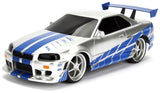 Jada: Fast & Furious - Nissan Skyline GT-R Candy (2002 - Silver) - 1:16 Remote Control Vehicle