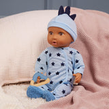 LullaBaby: 14" Outfit - Blue Onesie with Slippers