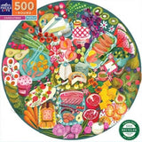 eeBoo: Charcuterie - Round Puzzle (500pc Jigsaw) Board Game