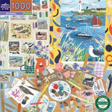 eeBoo: Seabirds - Square Puzzle (1000pc Jigsaw) Board Game