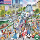 eeBoo: Paris Bookseller - Square Puzzle (1000pc Jigsaw) Board Game