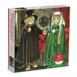 Galison: The Arnolfini Marriage Meowsteroiece of Western Art Puzzle (500pc Jigsaw) Board Game