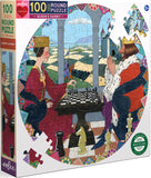 eeBoo: Queen's Gambit - Round Puzzle (100pc Jigsaw) Board Game