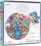 eeBoo: Birds and Flowers - Round Puzzle (500pc Jigsaw) Board Game