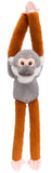 Keeleco: Grey/Brown Hanging Monkey - 15.5" Plush Toy