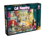 Holdson: Cat In The Puzzles - Cat Napping Puzzle (1000pc Jigsaw) Board Game