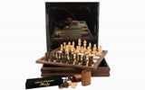 Dal Rossi: Walnut Chess, Checkers & Backgammon Flip Top Board (35cm)