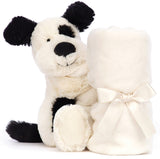 Jellycat: Bashful Black & Cream Puppy Soother Plush Toy