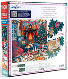 eeBoo: Christmas English Cottage - Square Puzzle (1000pc Jigsaw) Board Game